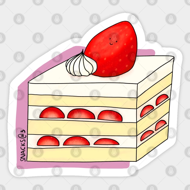 Yummy Strawberry Shortcake Sticker by Snacks At 3